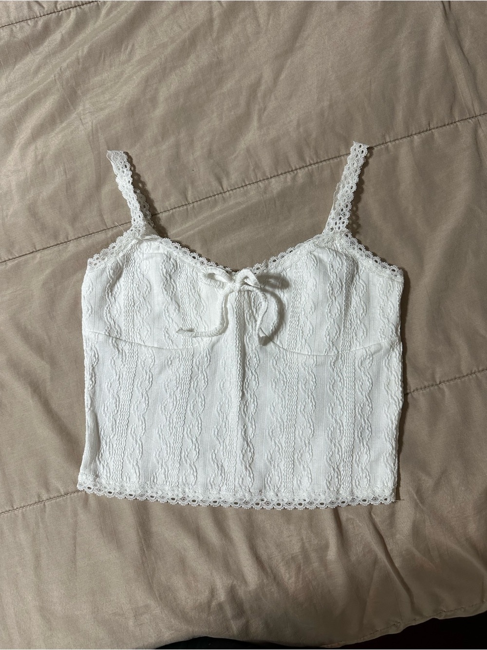 Aeropostale White Lace Camisole/Crop Top